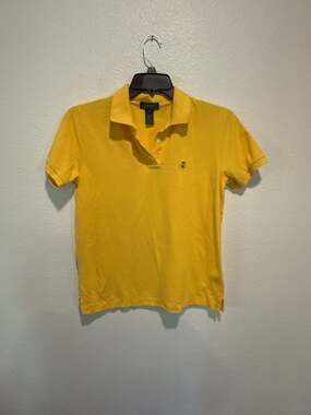 Lauren Ralph Lauren Women's Yellow Polo Shirt Size M